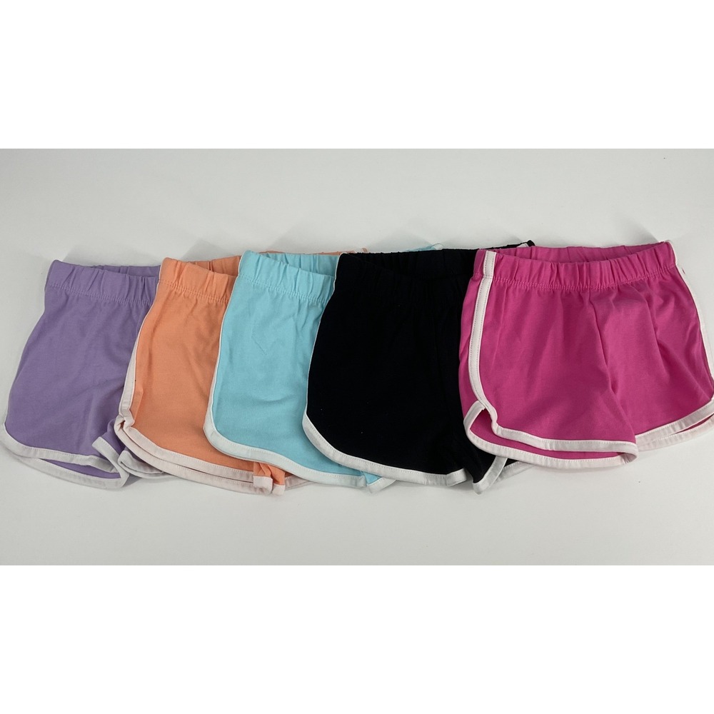The Children's Place Girls Dolphin Shorts 5-Pack Multicolor Contrast Trim 2T